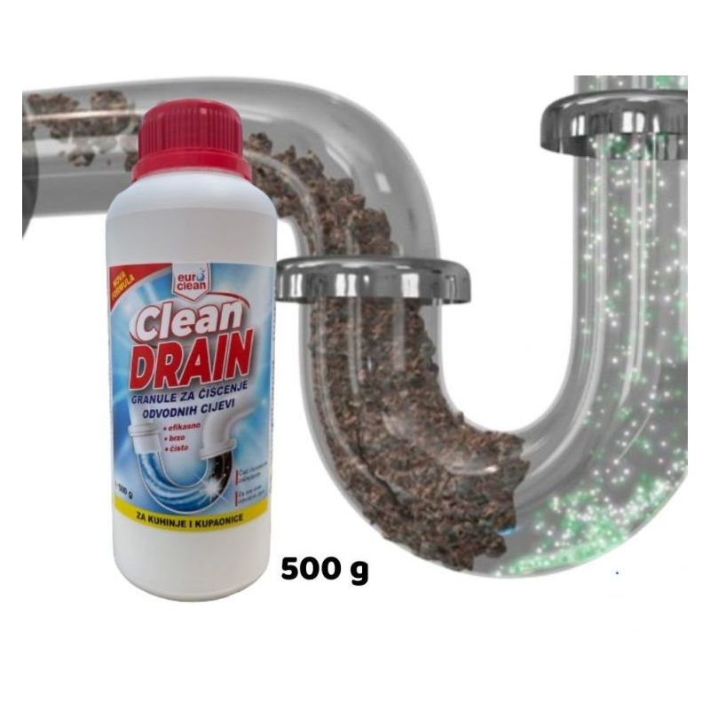 Granule za odčepljivanje odvoda CLEAN DRAIN 500 gr. Cijena