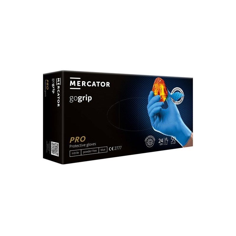 Jednokratne rukavice MERCATOR GOGRIP PRO plave bez pudera, 50 kom. Cijena