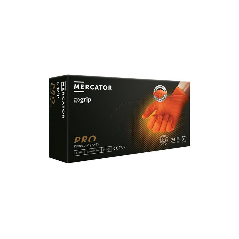 Jednokratne rukavice MERCATOR GOGRIP PRO narančaste bez pudera, 50 kom. Cijena